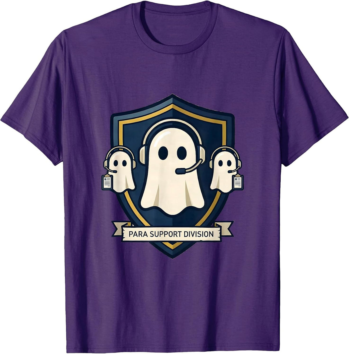 Para Support Division Ghost SPED Teacher Paraprofessional T-Shirt - Purple