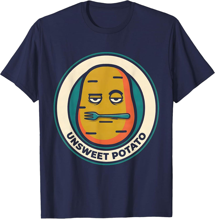 Unsweet Potato Midcentury Modern Funny Couples Thanksgiving T-Shirt - Navy Blue