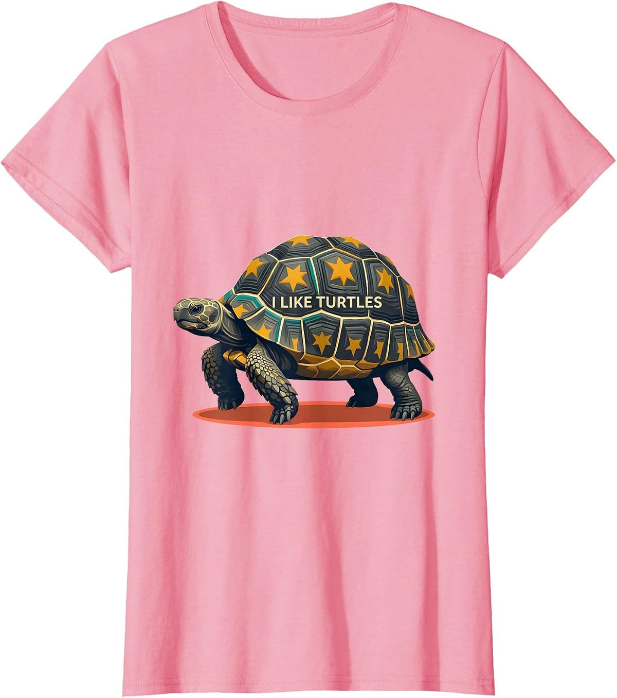 Women's I Like Turtles Midcentury Modern Tortoise Lover Gift T-Shirt - Pink