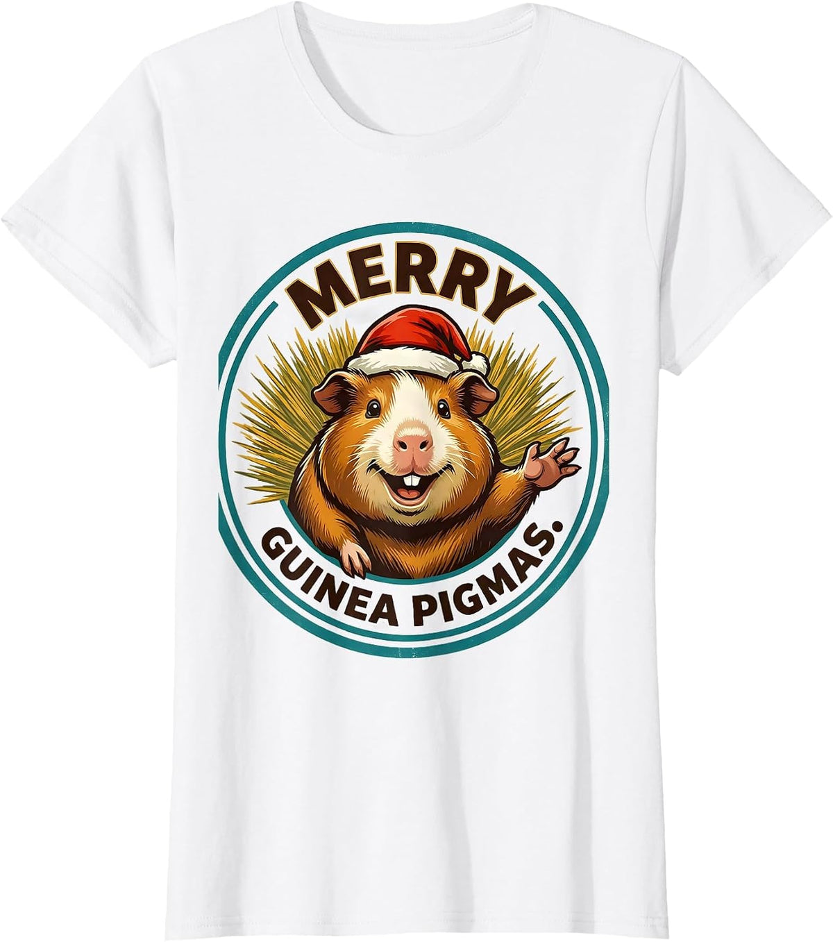 Merry Guinea Pigmas Retro Advertising Mascot Pet Lover T-Shirt - White