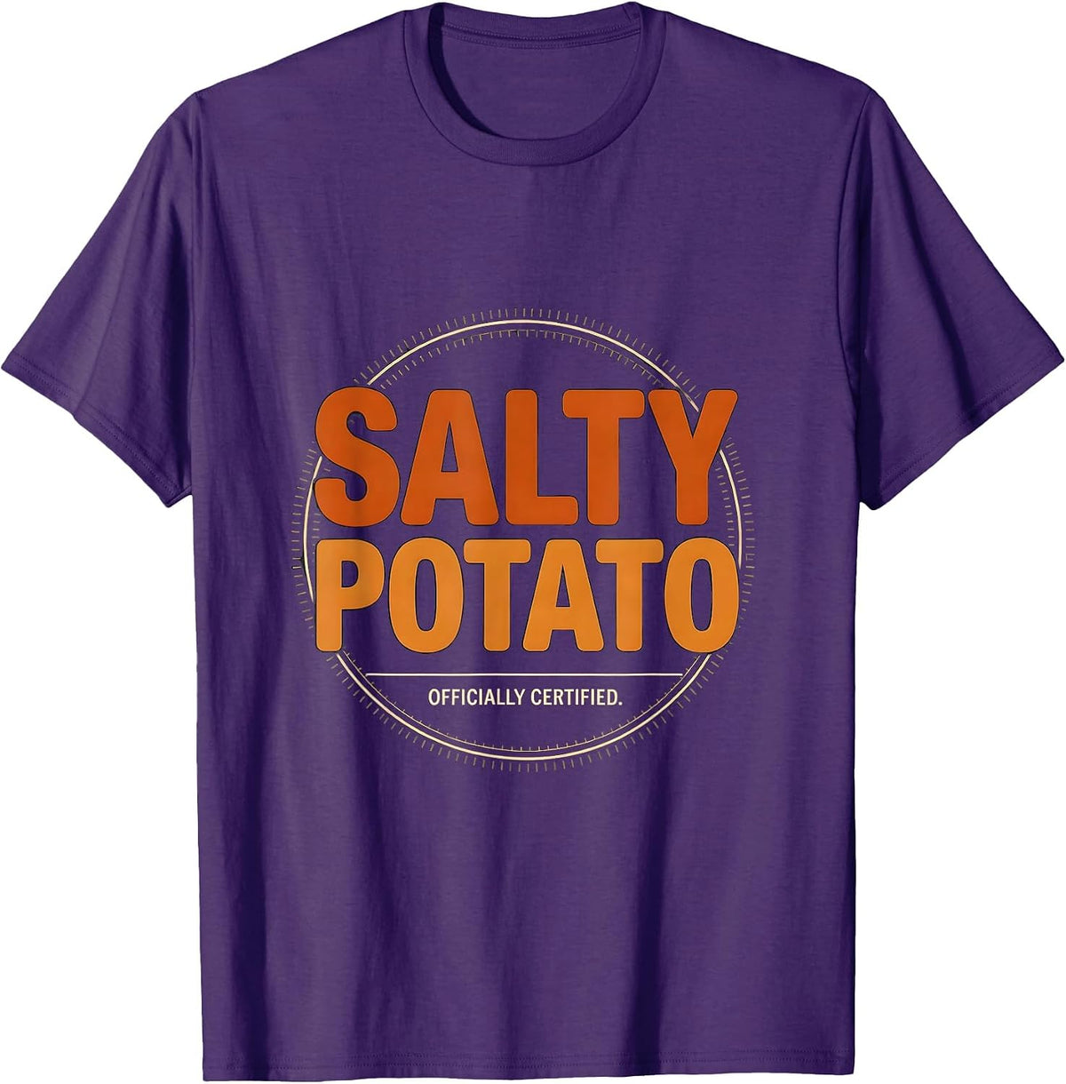 Men's Officially Certified Salty Potato Funny Grouchy Potato T-Shirt - Purple