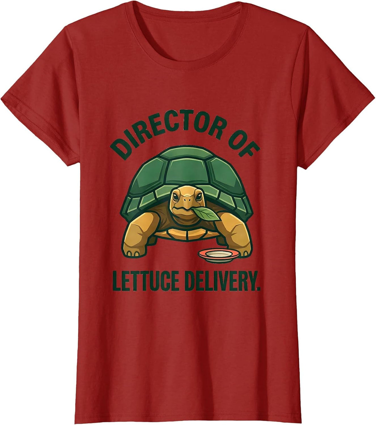 Women's Director Of Lettuce Delivery Funny Tortoise Lover Animal T-Shirt - Cranberry Red