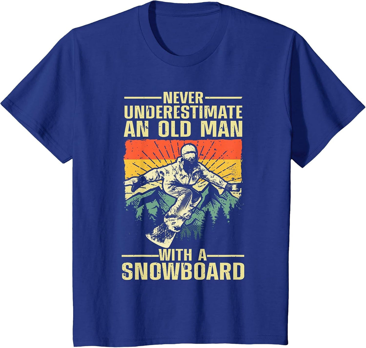 Cool Snowboard Art Men Women Skier Snowboarding Snowboarder T-Shirt - Royal Blue