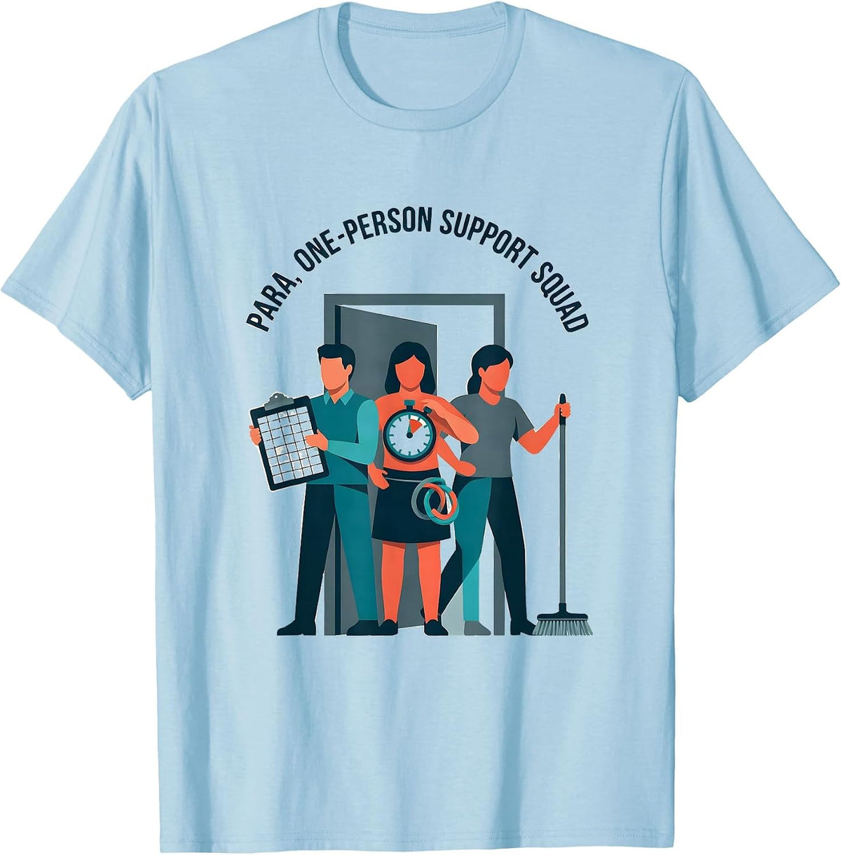 Men's Para One-Person Support Squad Funny Paraprofessional Gift T-Shirt - Baby Blue