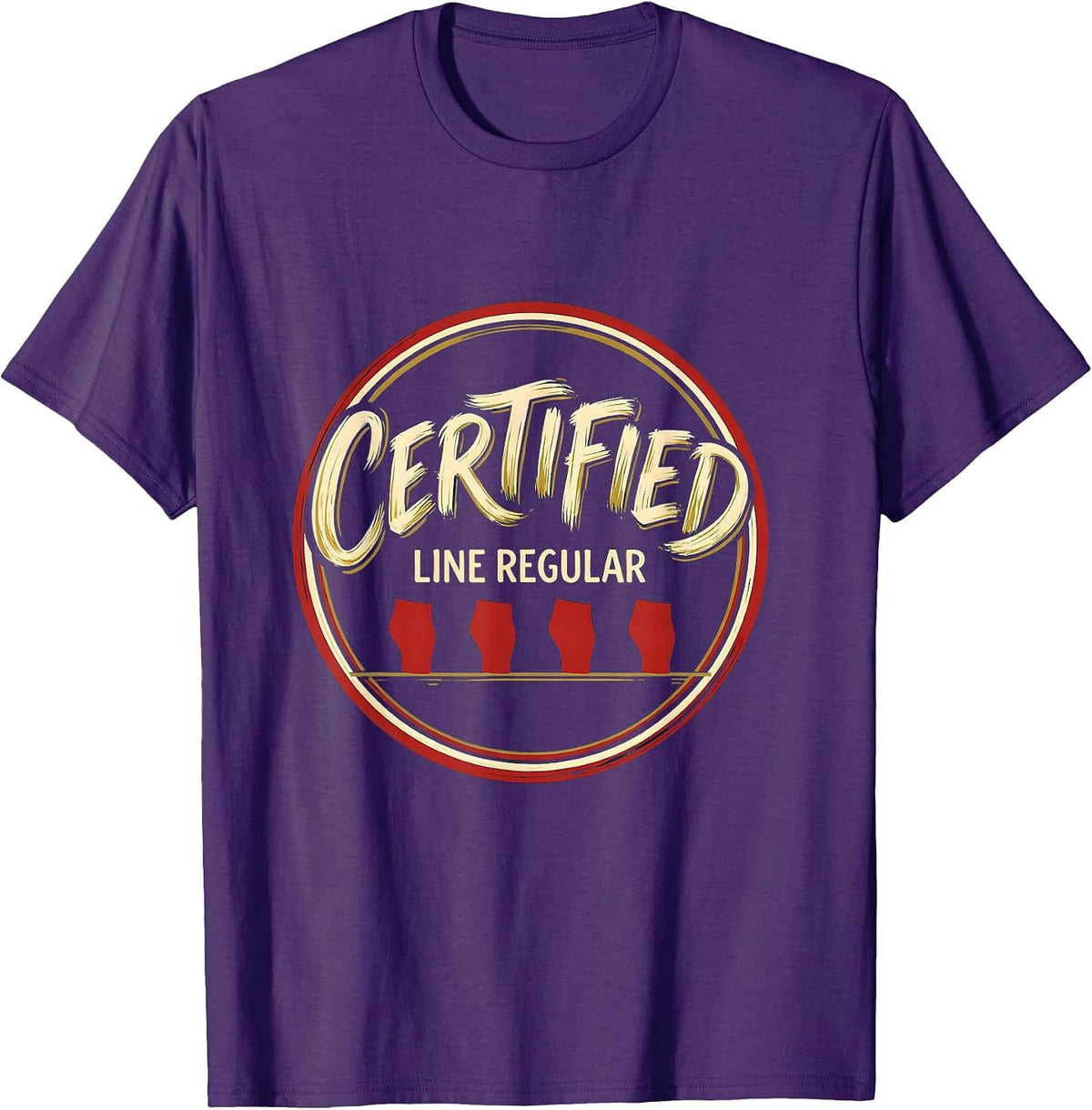 Men's Certified Line Regular Funny Dance Lover Line Dance Humor T-Shirt - Purple