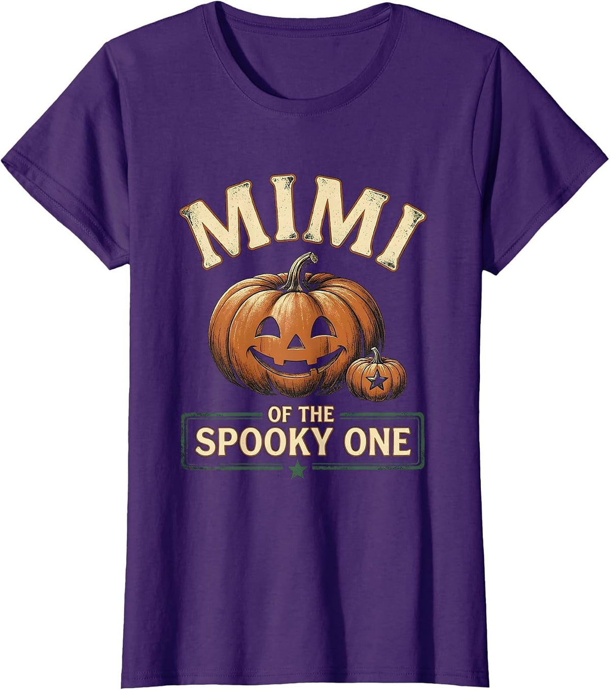 Women's MIMI OF THE SPOOKY ONE Vintage Halloween Family Role Gift T-Shirt - Purple