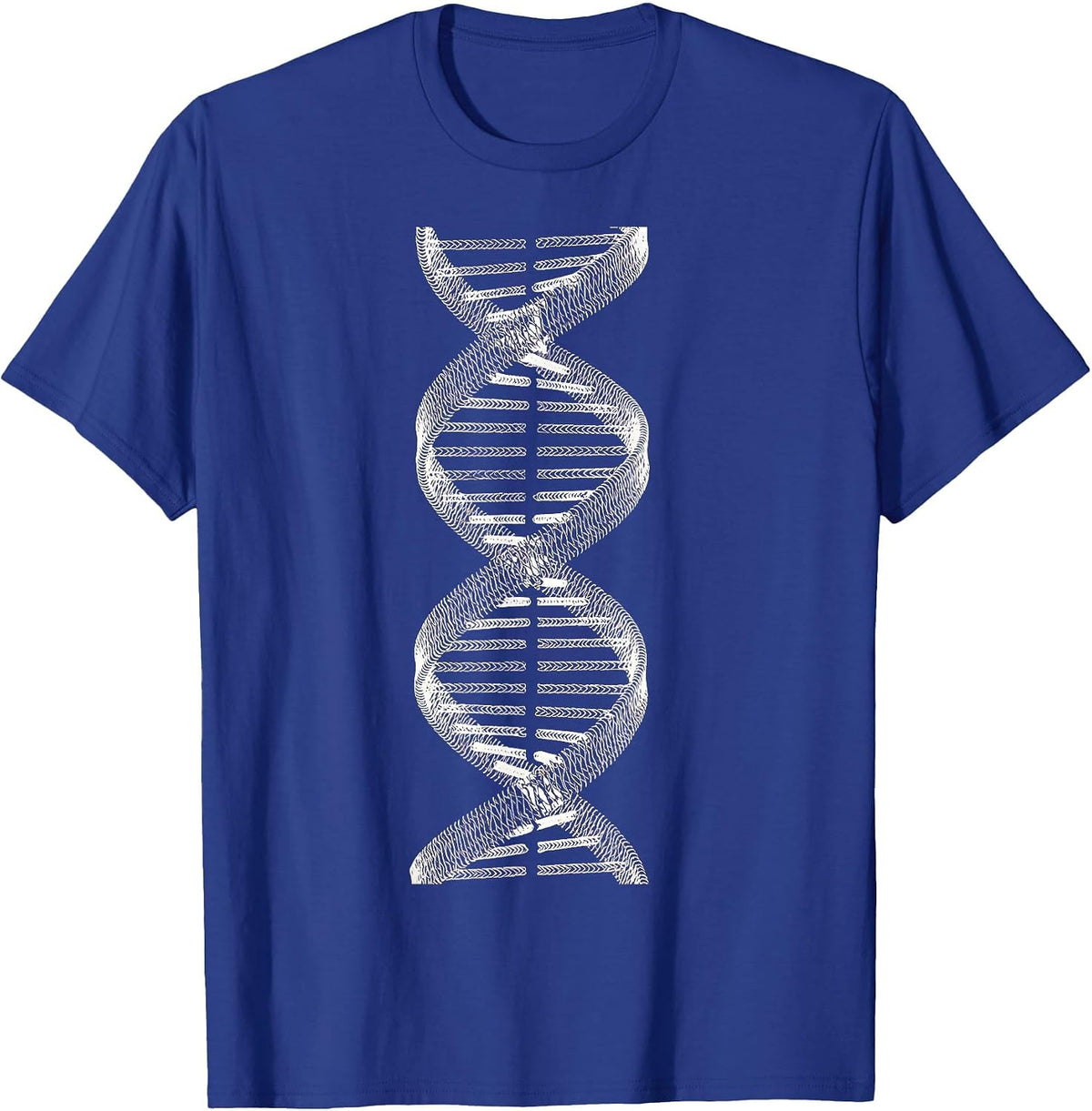 Men's Baseball Stitch Double Helix Science Art T-Shirt - Royal Blue