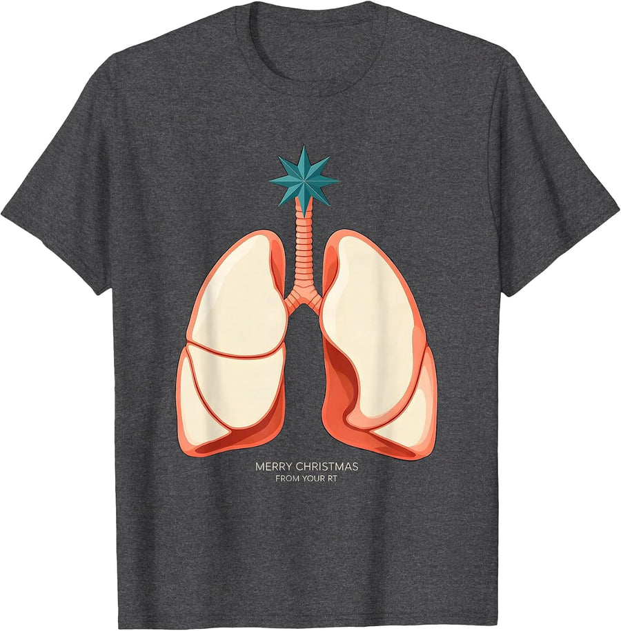Men's Merry Christmas From Your RT Funny Respiratory Therapist T-Shirt - Dark Heather Grey