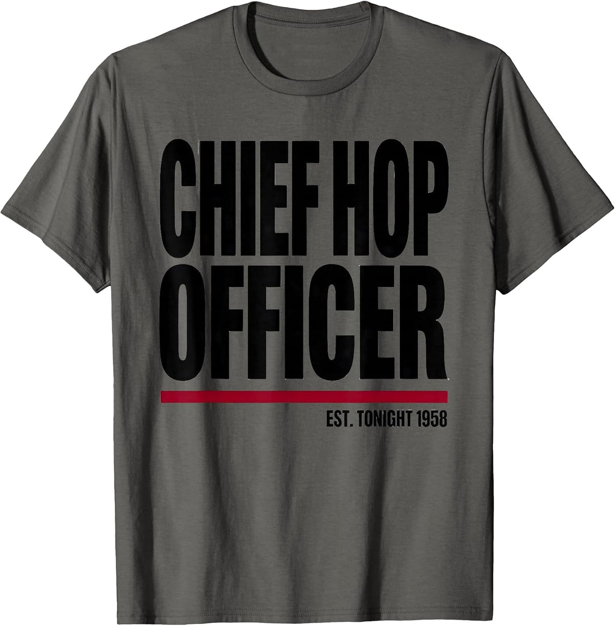 Chief Hop Officer, Est. Tonight 1958 Retro 1950s Sock Hop T-Shirt - Asphalt Grey