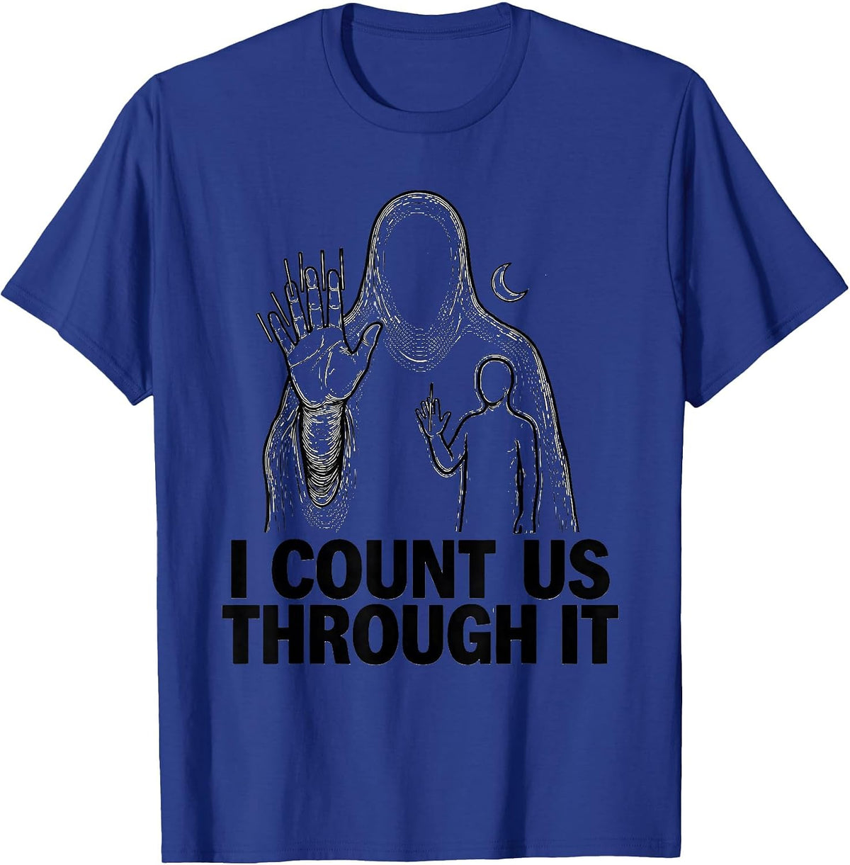 I Count Us Through It Funny Paraprofessional Ghost Halloween T-Shirt - Royal Blue