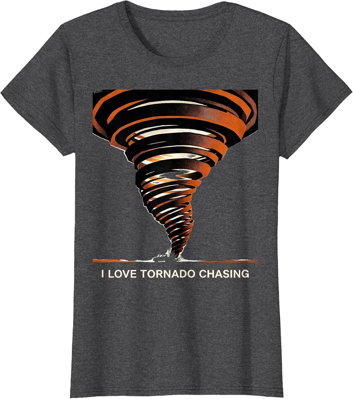 Women's I Love Tornado Chasing Minimalist Storm Chaser Meteorology T-Shirt - Dark Heather Grey