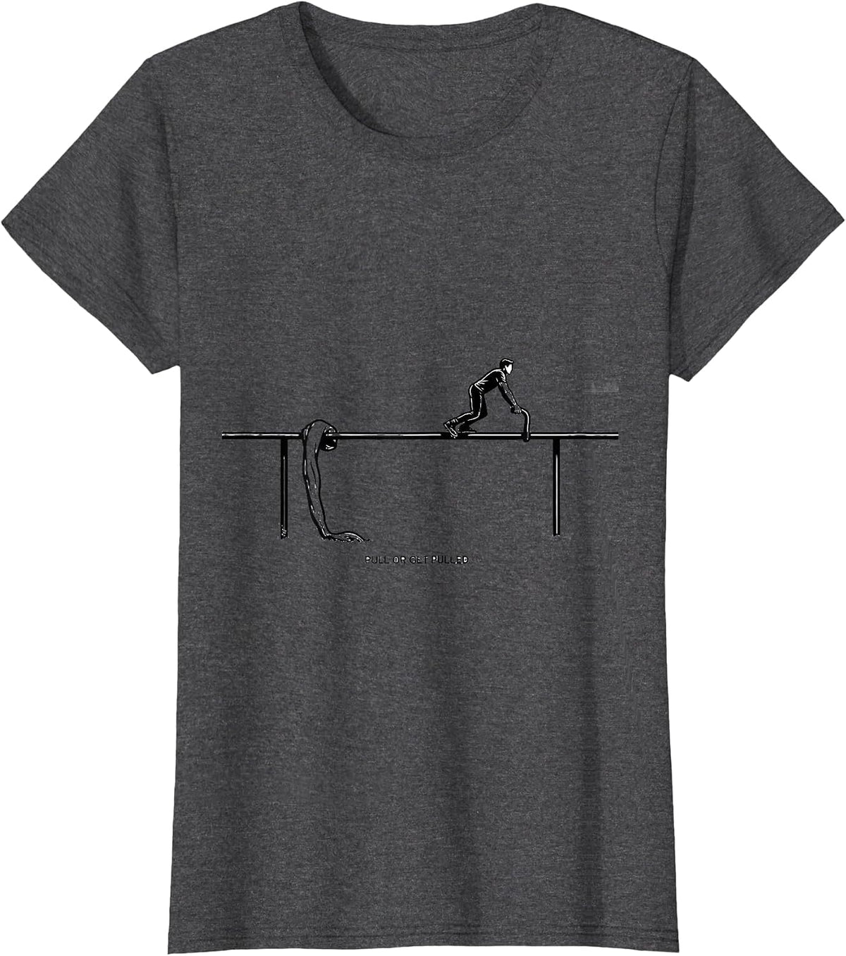 Women's Pull Or Get Pulled Funny Ski Snowboard Dad Gift T-Shirt - Dark Heather Grey