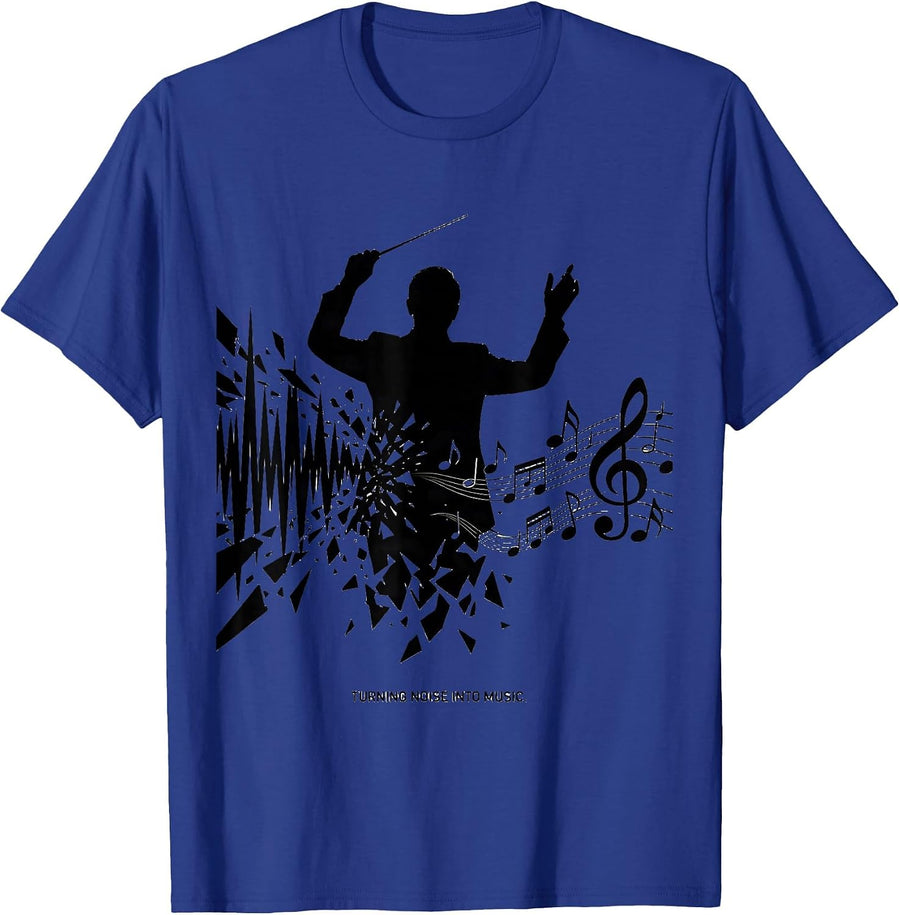 Turning Noise Into Music Music Teacher Design T-Shirt - Royal Blue