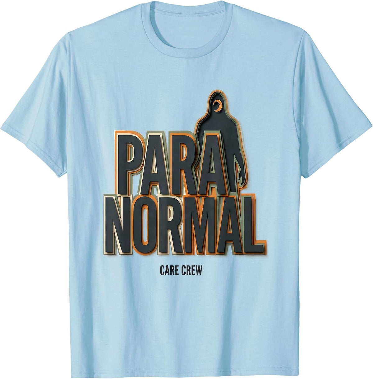 Men's Para Normal Care Crew Funny Ghost Paraprofessional Halloween T-Shirt - Baby Blue