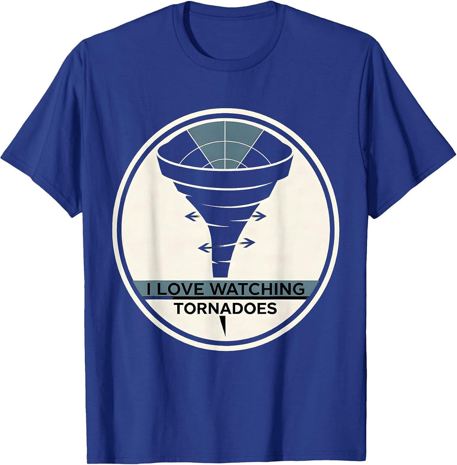 Men's I Love Watching Tornadoes Funny Storm Chaser Meteorology T-Shirt - Royal Blue