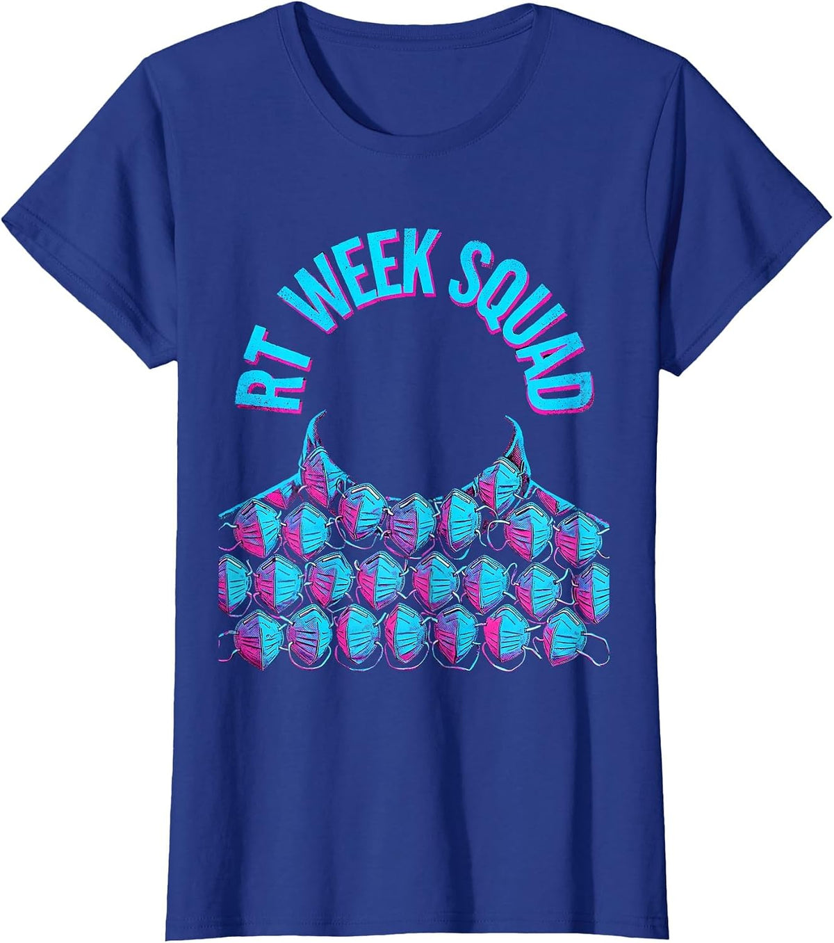 Women's RT Week Squad Risograph Respiratory Therapist RT Care Week T-Shirt - Royal Blue
