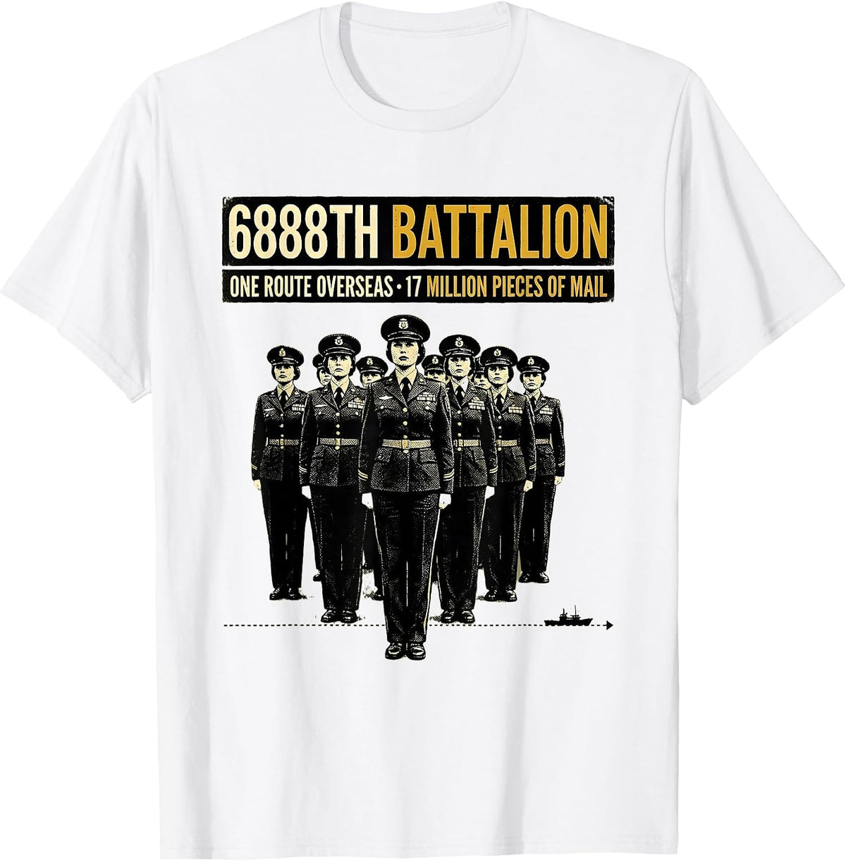 Men's 6888th Battalion WWII Black Servicewomen Tribute T-Shirt - White