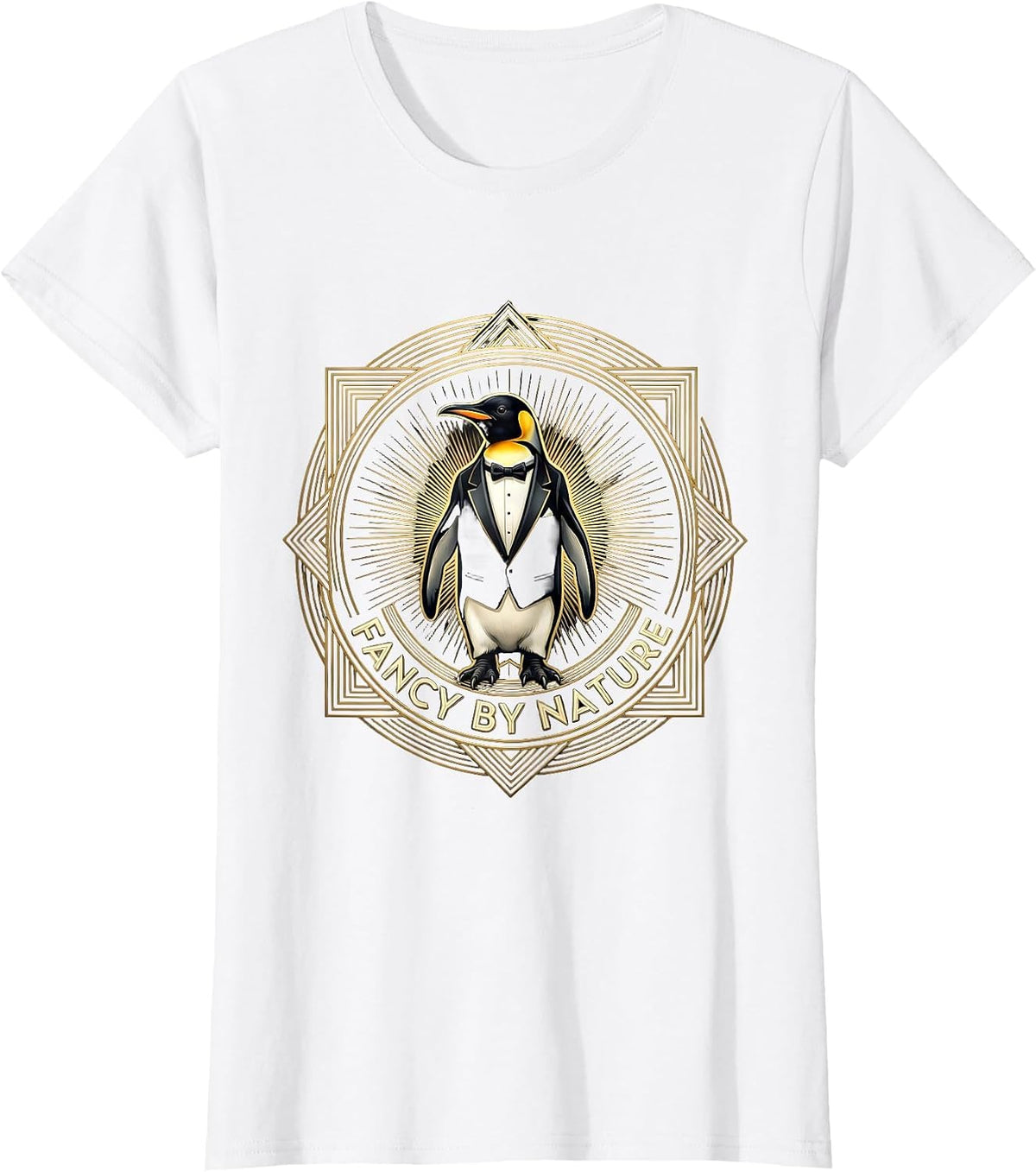 Fancy By Nature Tuxedo Graphic Design T-Shirt - White