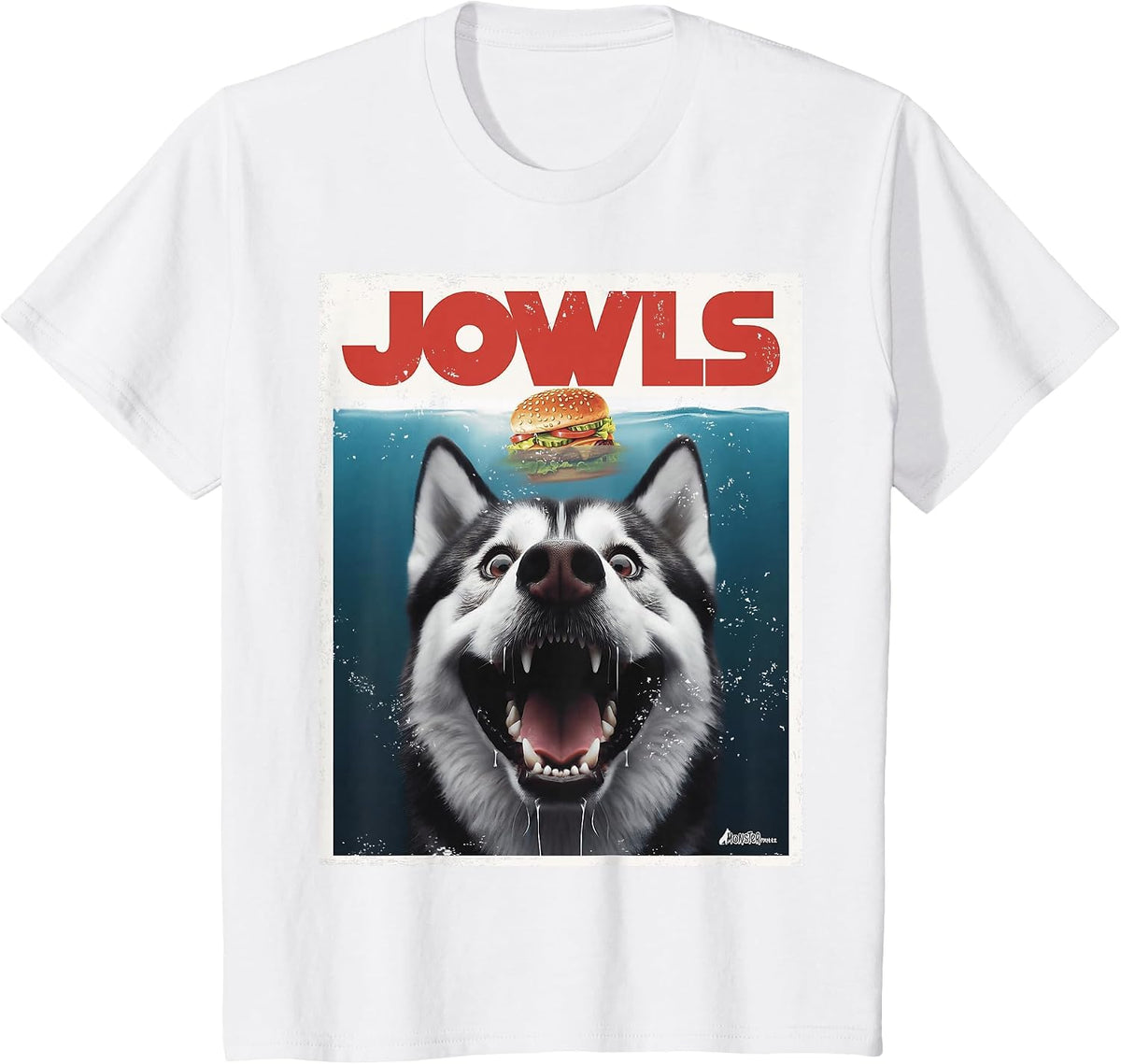 Funny Siberian Husky Jowls, Sled Dog Mom Top Alaskan Dog Dad T-Shirt - White