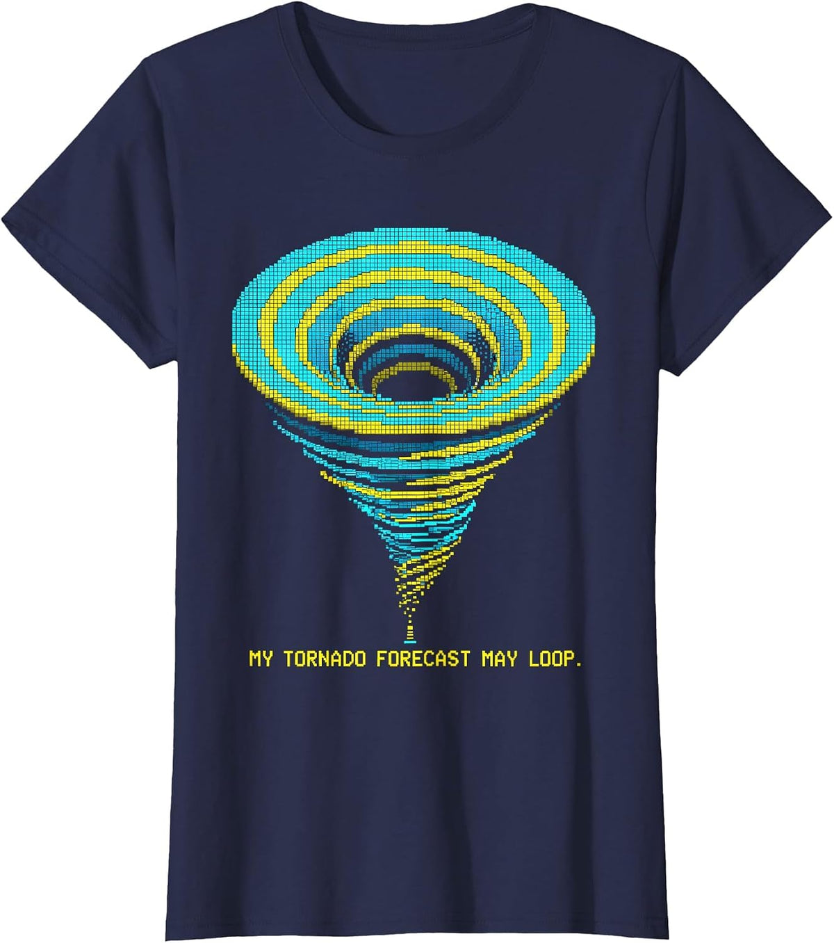 Women's My Tornado Forecast May Loop Funny Storm Chaser Meteorology T-Shirt - Navy Blue
