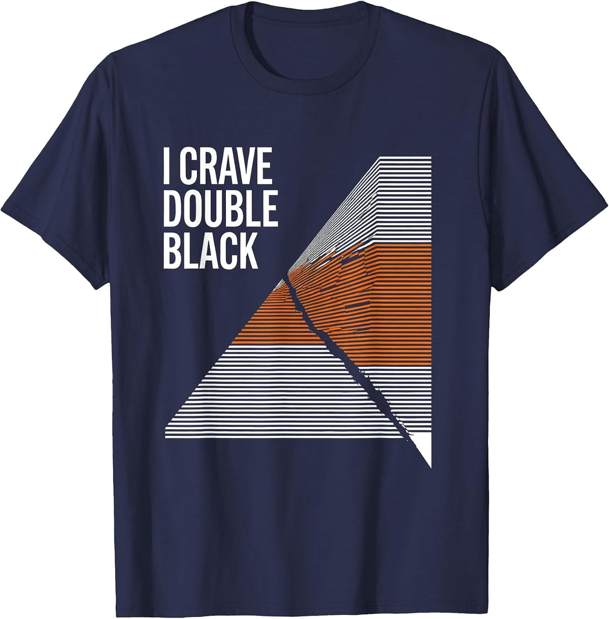 I Crave Double Black Funny Ski Snowboard Gift T-Shirt - Navy Blue