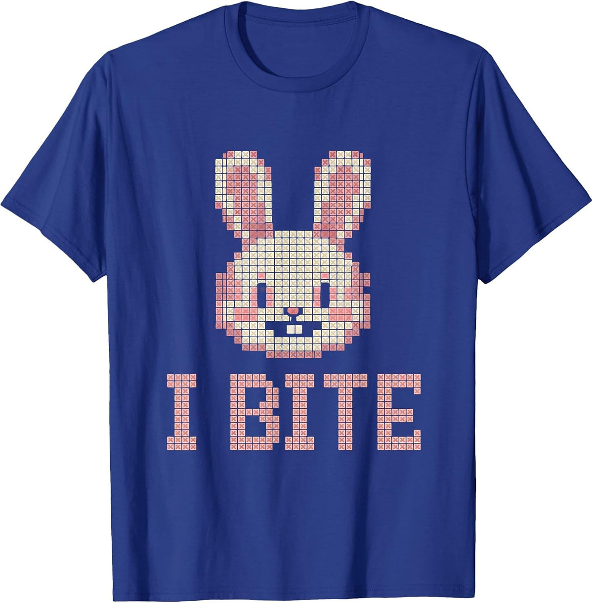 I Bite Alt Goth Kawaii Bunny Rabbit Cute Eerie Humor T-Shirt - Royal Blue