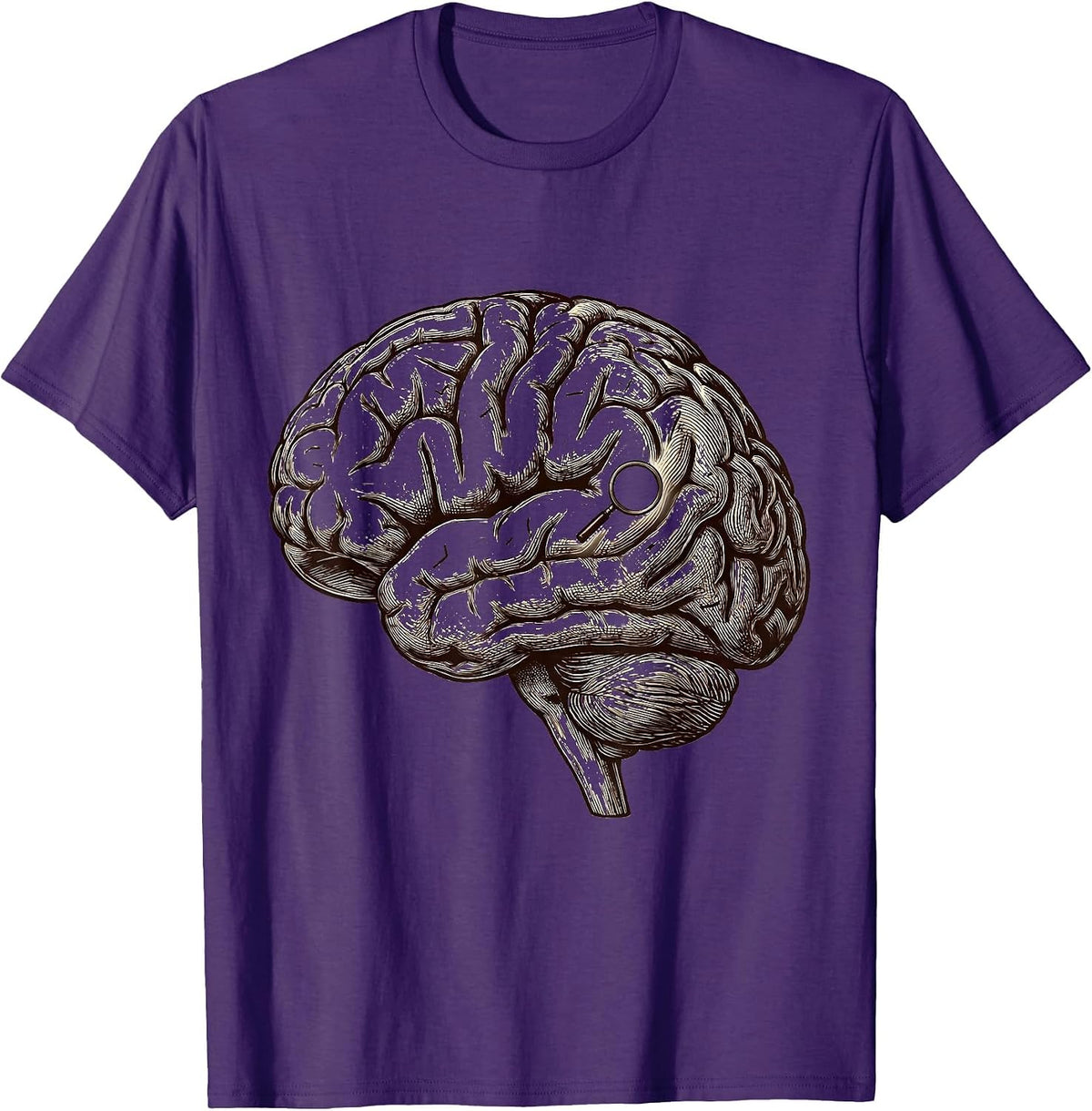 Brain Specimen Vintage Science Humor Anatomy Enthusiast T-Shirt - Purple