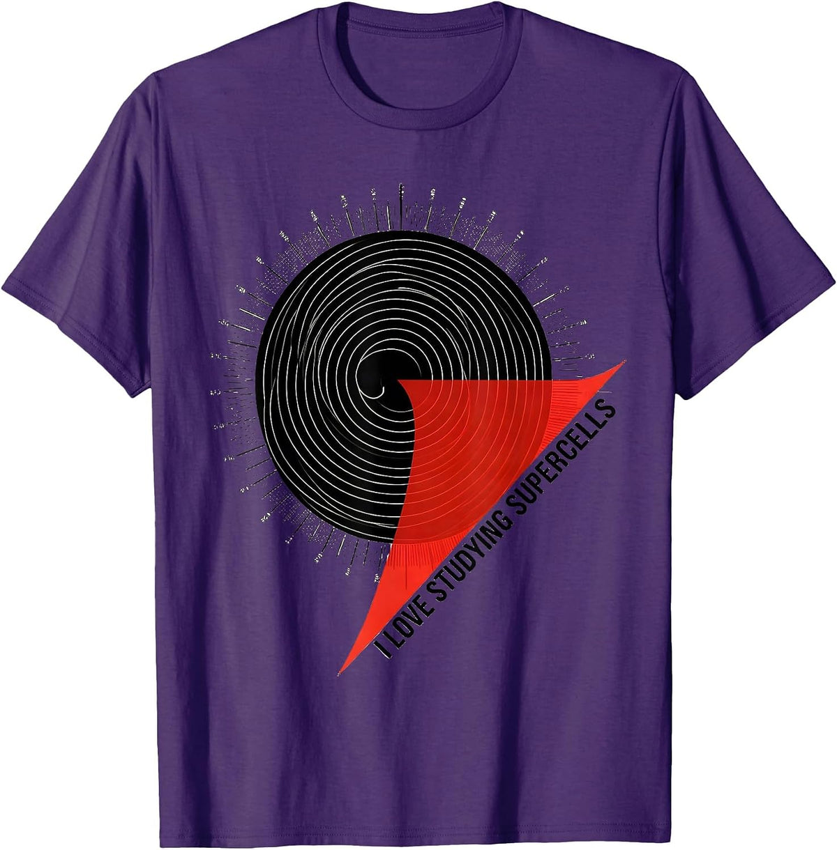 I Love Studying Supercells Weather Enthusiast Storm Chaser T-Shirt - Purple