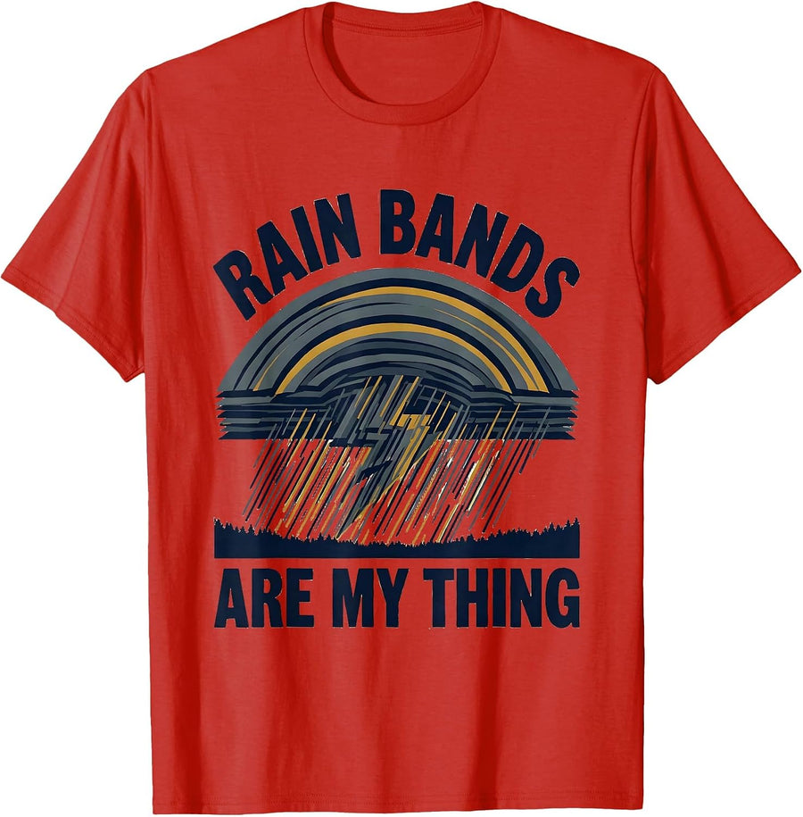 Men's Rain Bands Are My Thing Funny Storm Chaser Meteorology T-Shirt - Red