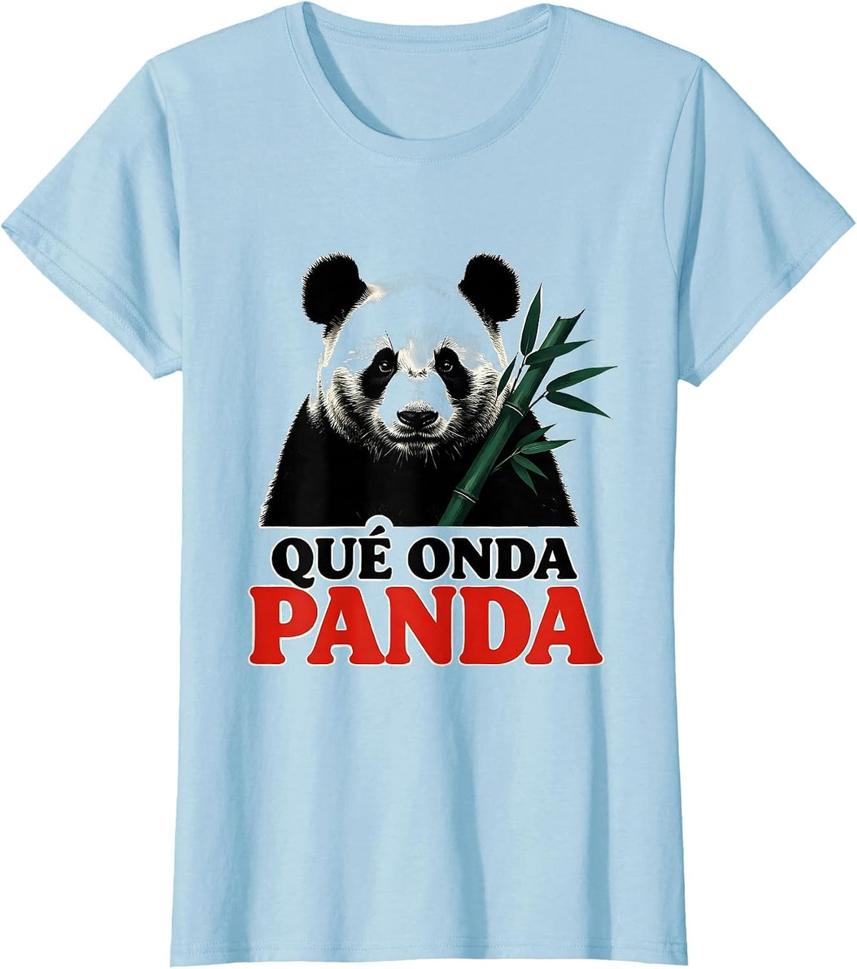 Women's Qué Onda Panda Funny Mexican Slang Food Pun Humor T-Shirt - Baby Blue