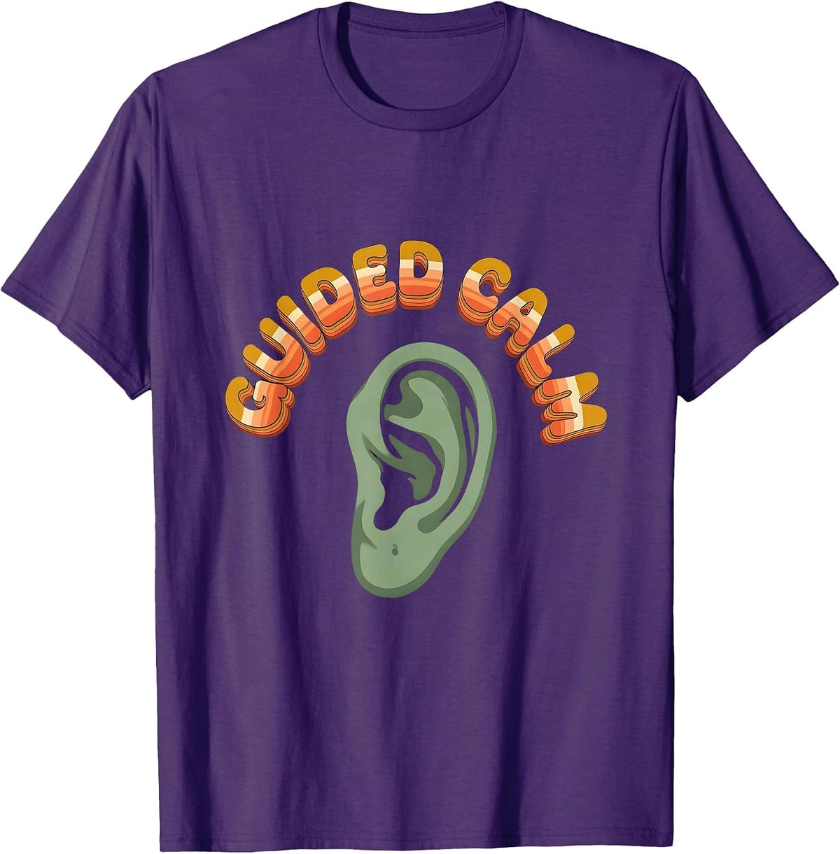 Guided Calm Retro School Counselor Mental Health T-Shirt - Purple