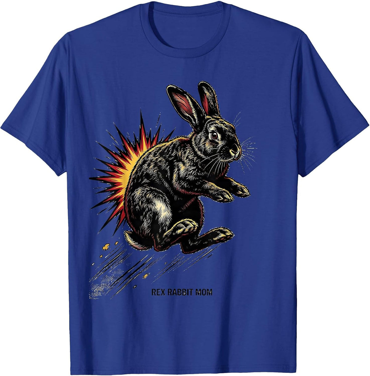 Rex Rabbit Mom Comic Book Alt Goth Bunny Lover Humor T-Shirt - Royal Blue