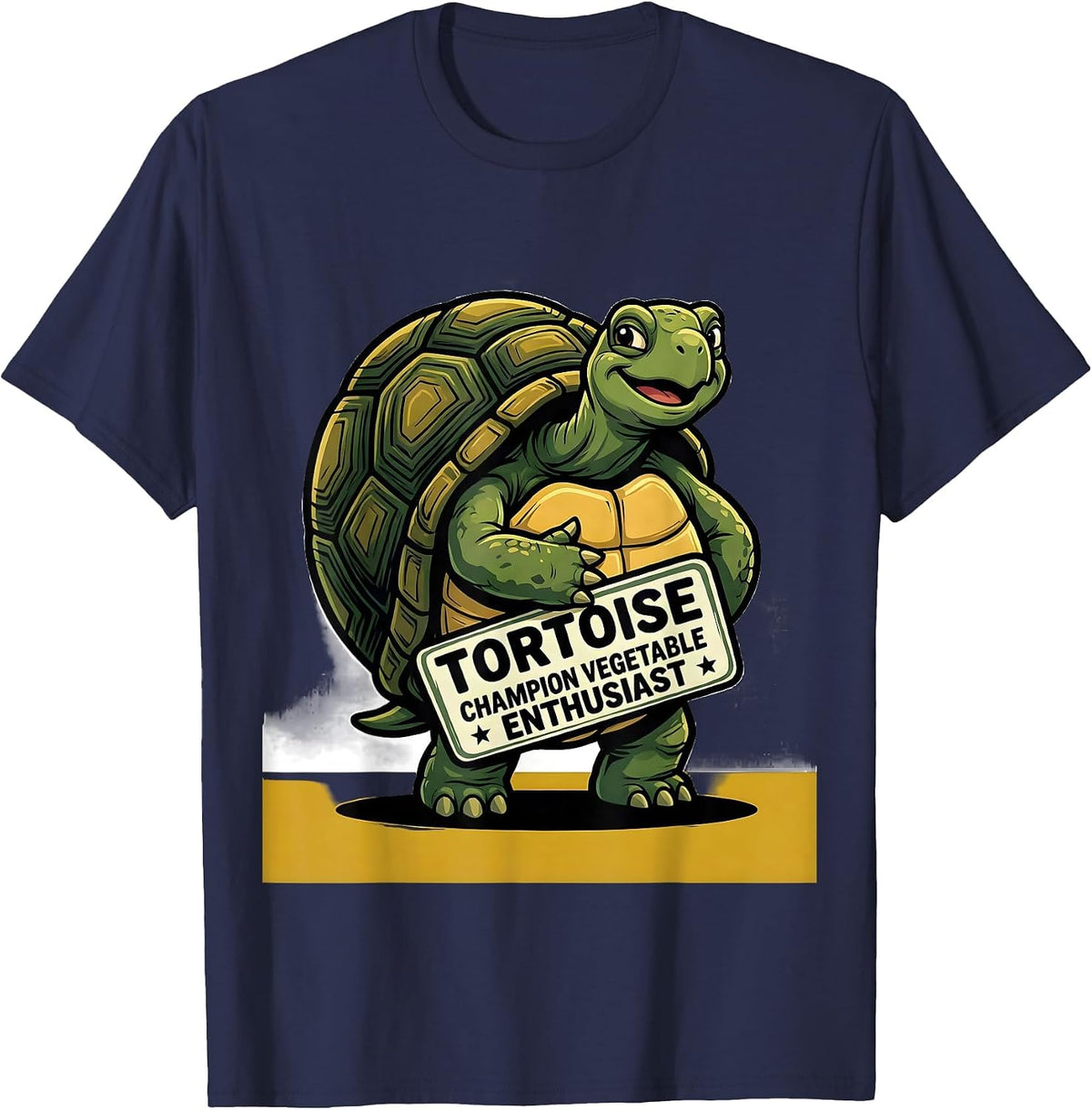 Tortoise: Champion Vegetable Enthusiast Funny Tortoise T-Shirt - Navy Blue