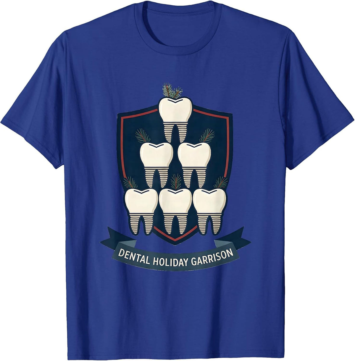 Men's Dental Holiday Garrison Funny Dentist Christmas Dental Team T-Shirt - Royal Blue