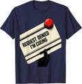 Request Denied I'm Cueing Funny DJ Gift Retro Electronic T-Shirt - Navy Blue