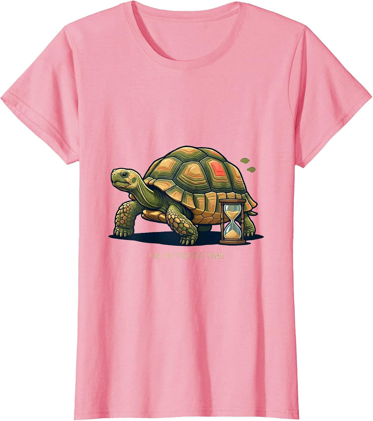 Women's I’m On Turtle Time Funny Turtle Lover Gift Tortoise Humor T-Shirt - Pink