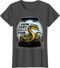 Women's I Know Every Blotch On My Python Funny Ball Python Reptile T-Shirt - Dark Heather Grey