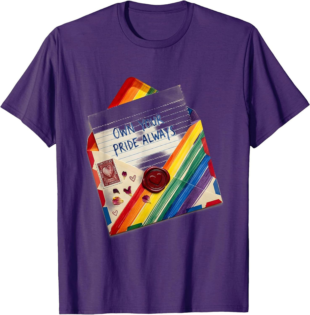 Own Your Pride Always Pride Flag Design T-Shirt - Purple