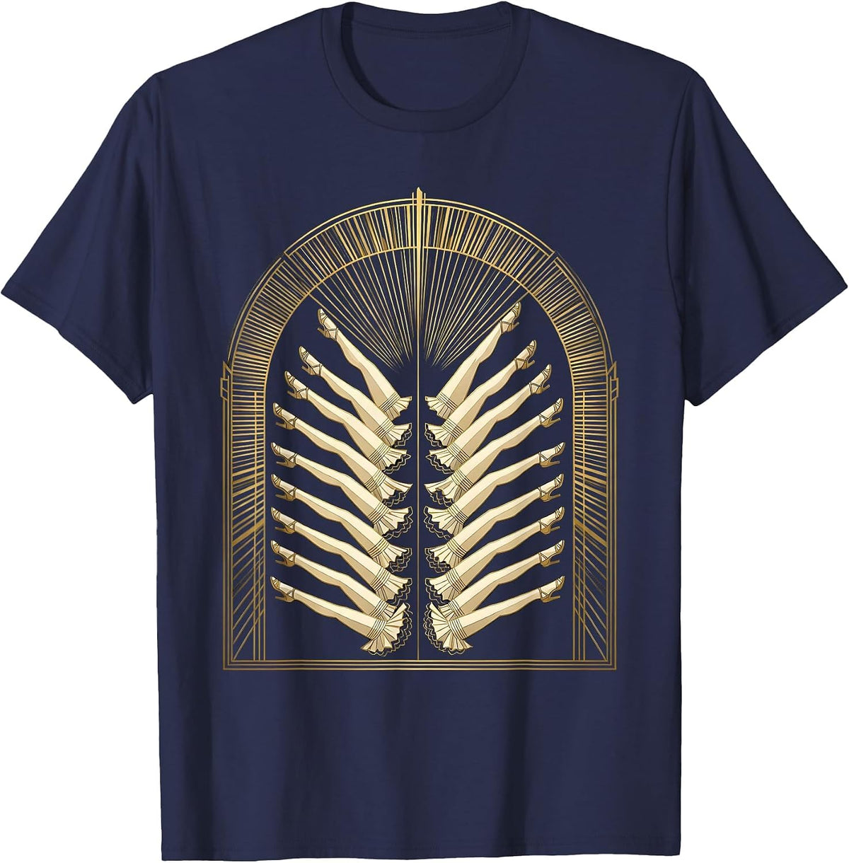 Men's Showgirl Chorus Line Kick Dance Graphic T-Shirt - Navy Blue