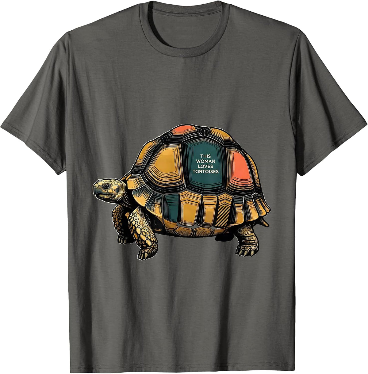 This Woman Loves Tortoises Funny Reptile Lover Animal Humor T-Shirt - Asphalt Grey
