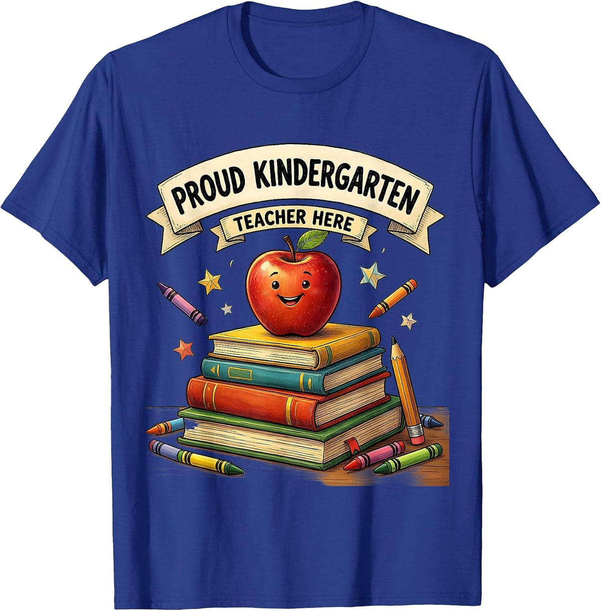 Proud Kindergarten Teacher Graphic Design T-Shirt - Royal Blue