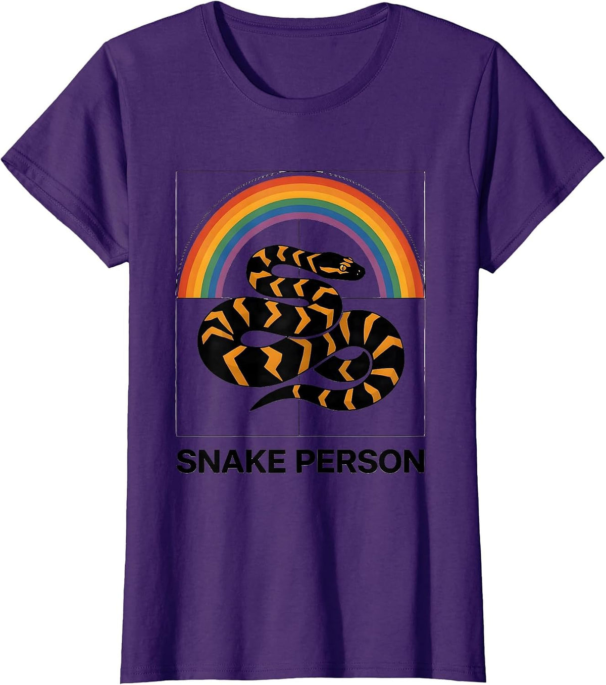 Women's Ball Python Silhouette Retro Snake Enthusiast Humor T-Shirt - Purple