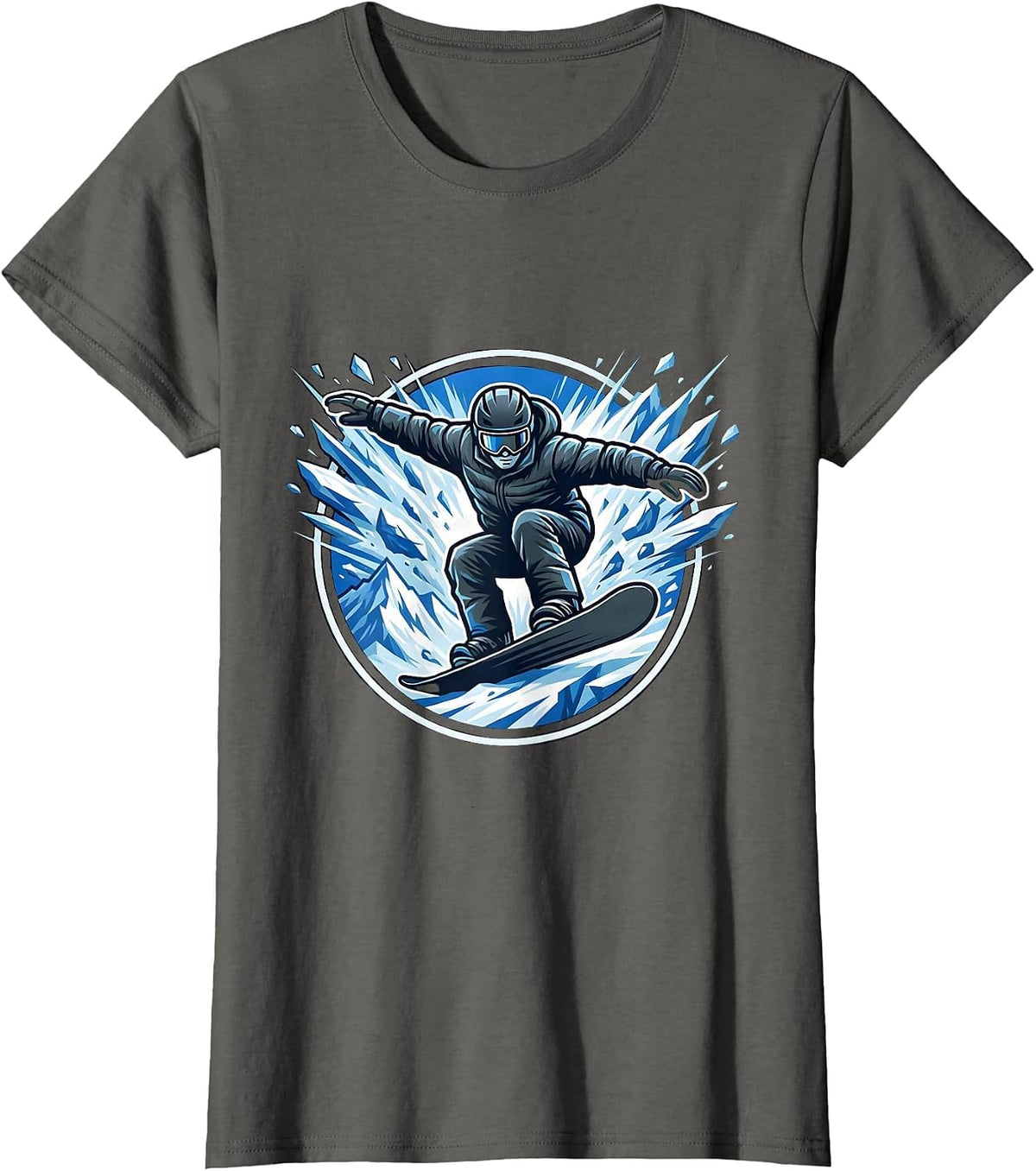 Women's Snowboarder Avalanche Wall Shred Graphic T-Shirt - Asphalt Grey