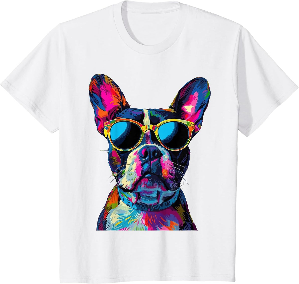 Boston Terrier Lovers Design Pop Art Funny Boston Terrier T-Shirt - White
