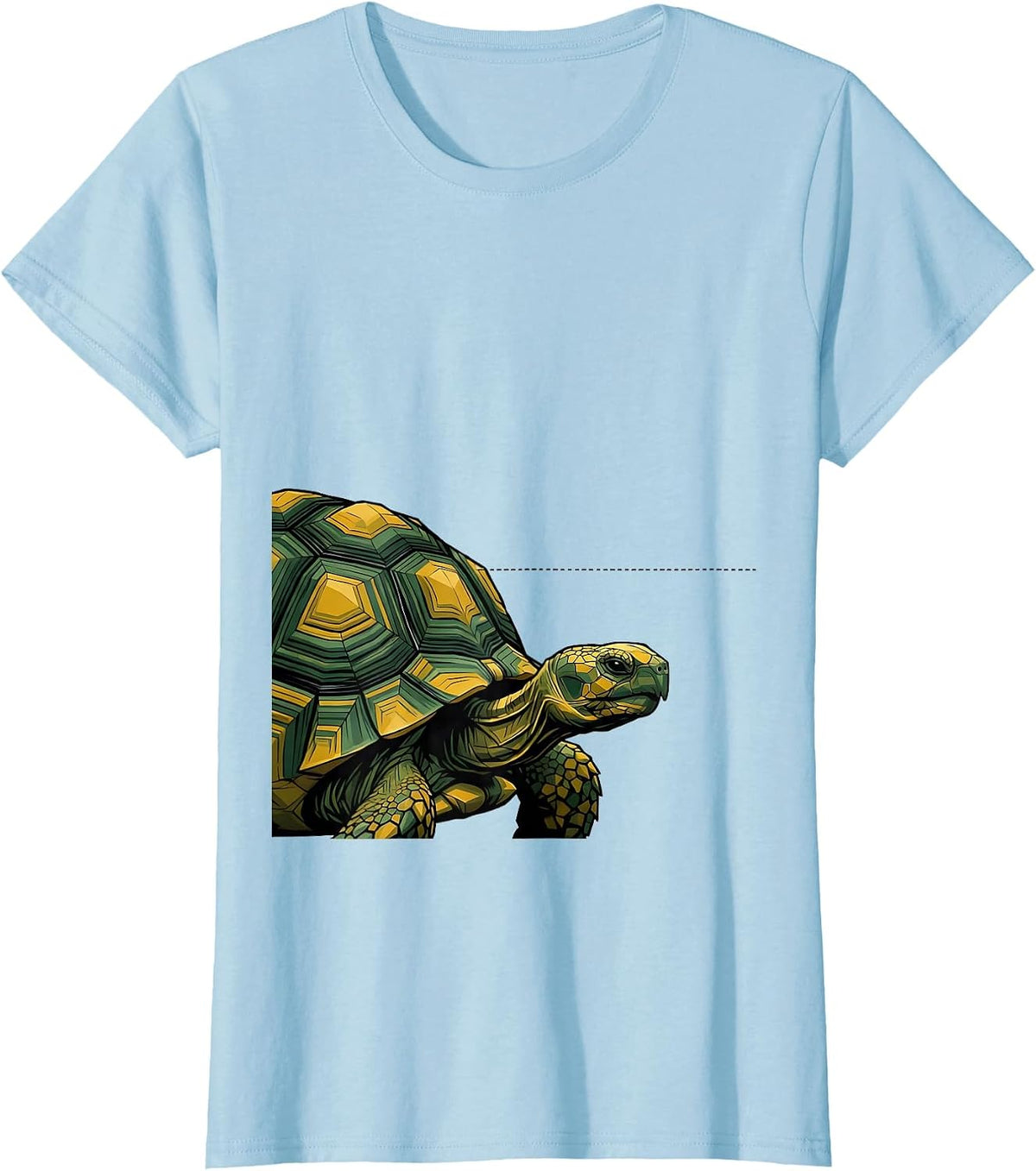Women's Geometric Tortoise Animal Lover Humor T-Shirt - Baby Blue