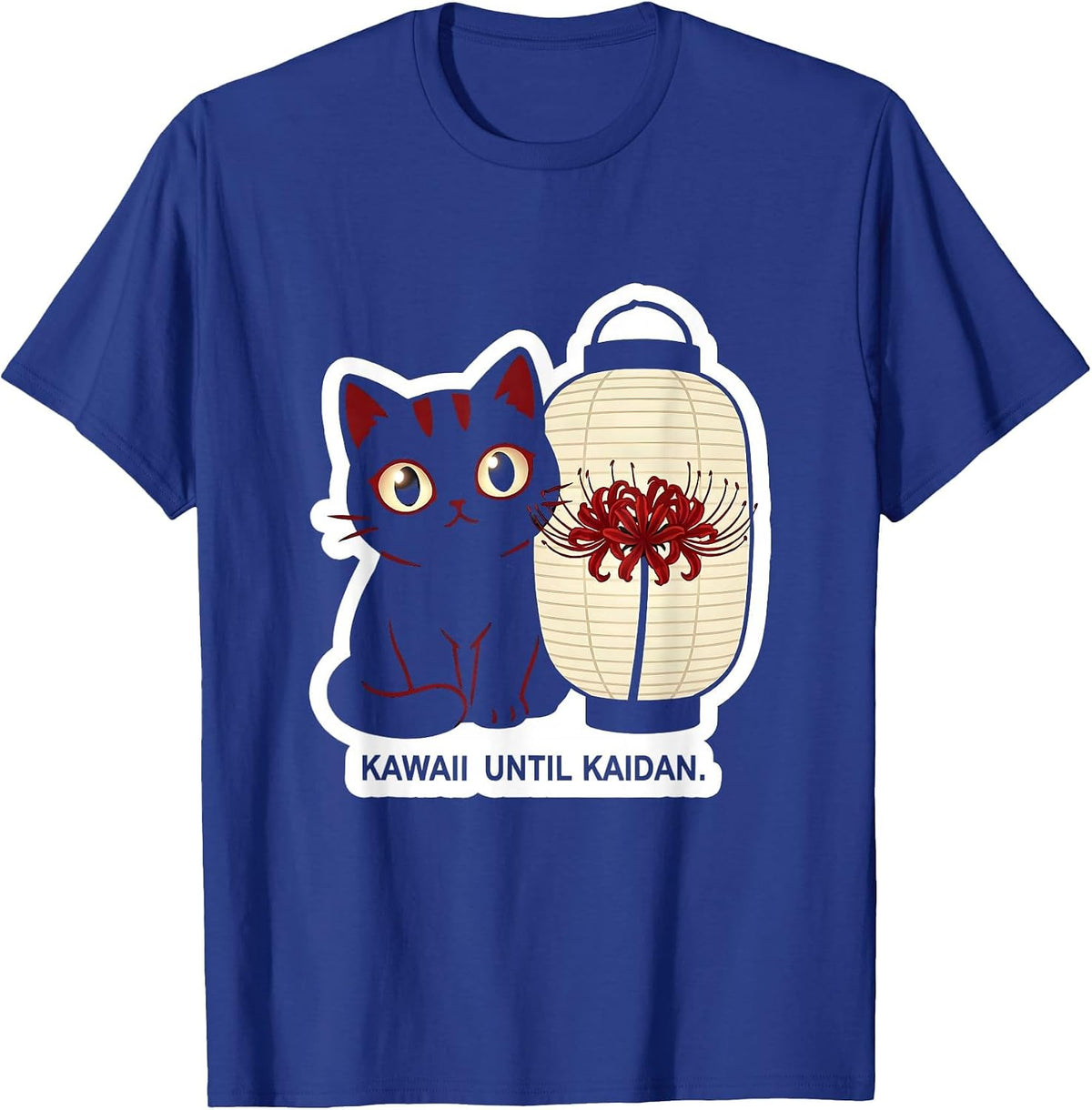 Men's Kawaii Until Kaidan Horror Anime Kawaii Goth Aesthetic T-Shirt - Royal Blue