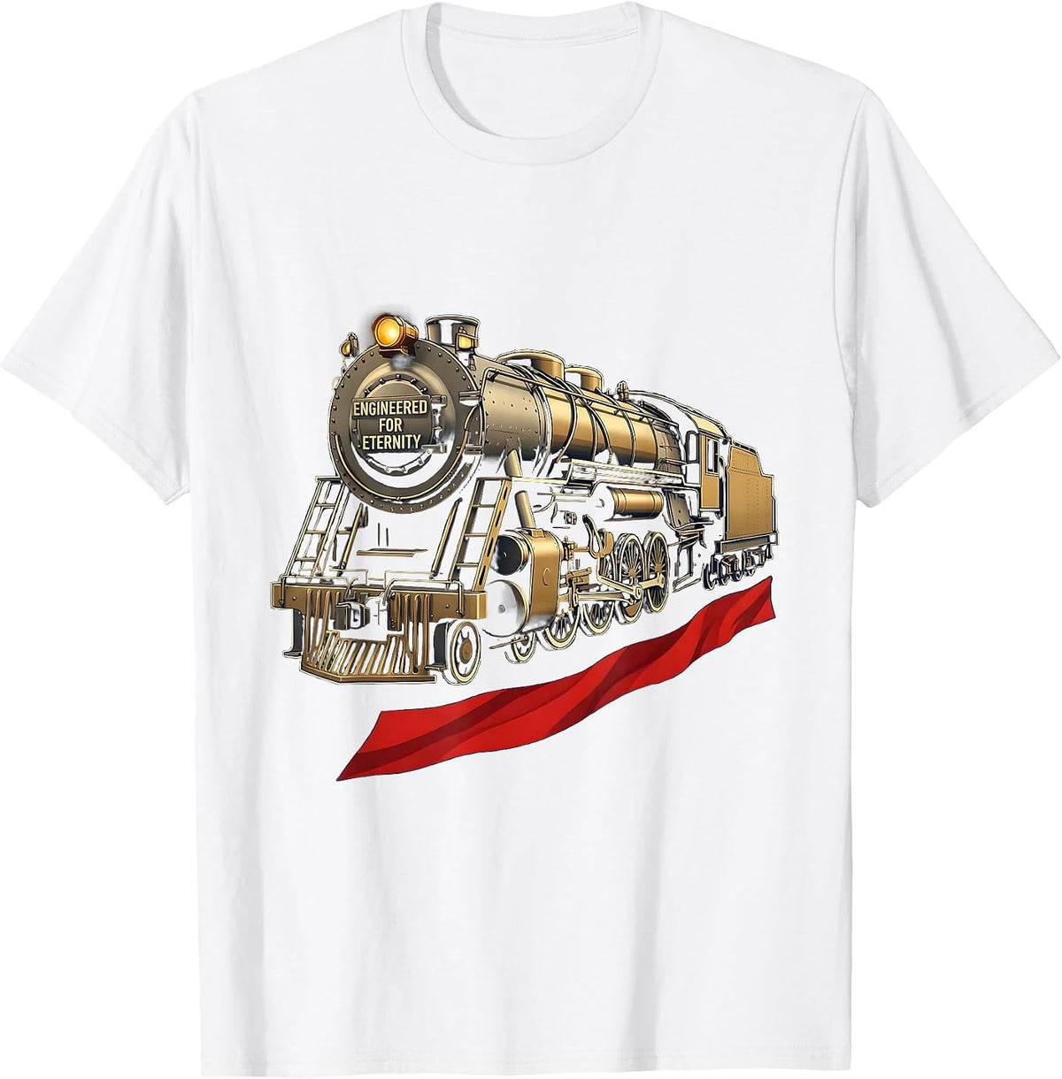Men's Engineered for Eternity Big Boy 4014 Train USA 250th T-Shirt - White