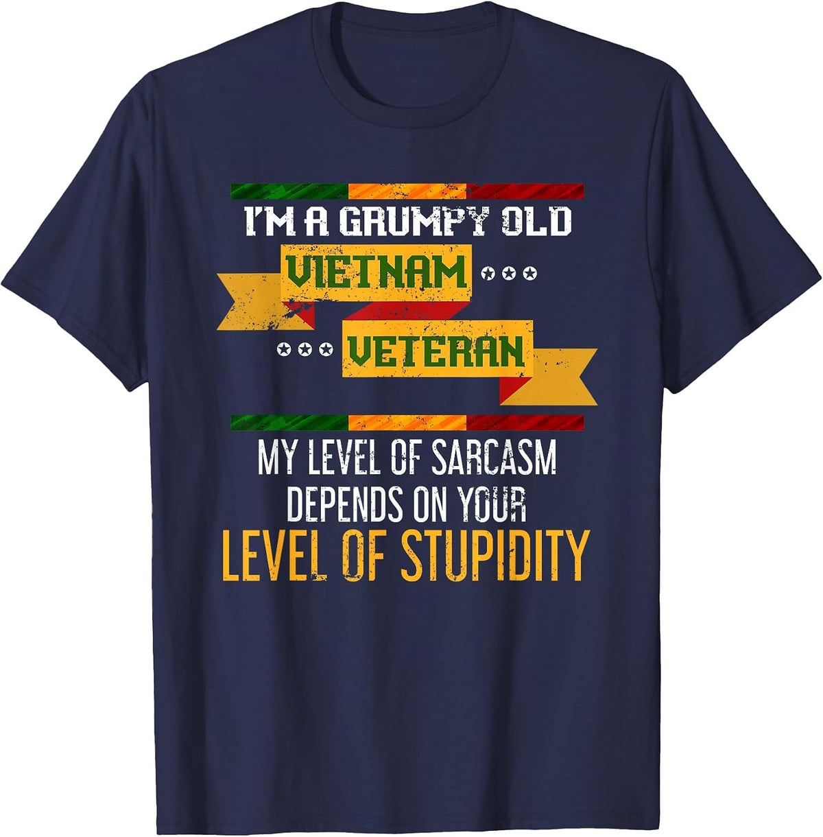 Funny Im A Grumpy Old Vietnam Veteran T-Shirt - Navy Blue