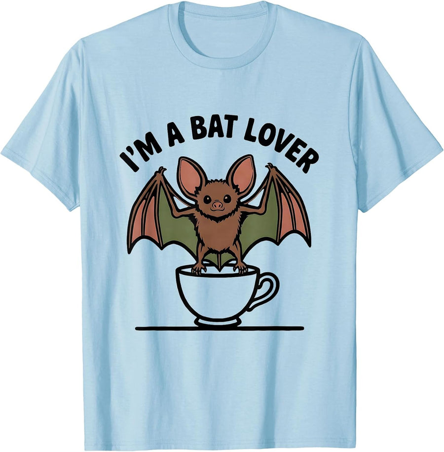 Men's I'm A Bat Lover Cottagecore Bat Enthusiast Wildlife T-Shirt - Baby Blue