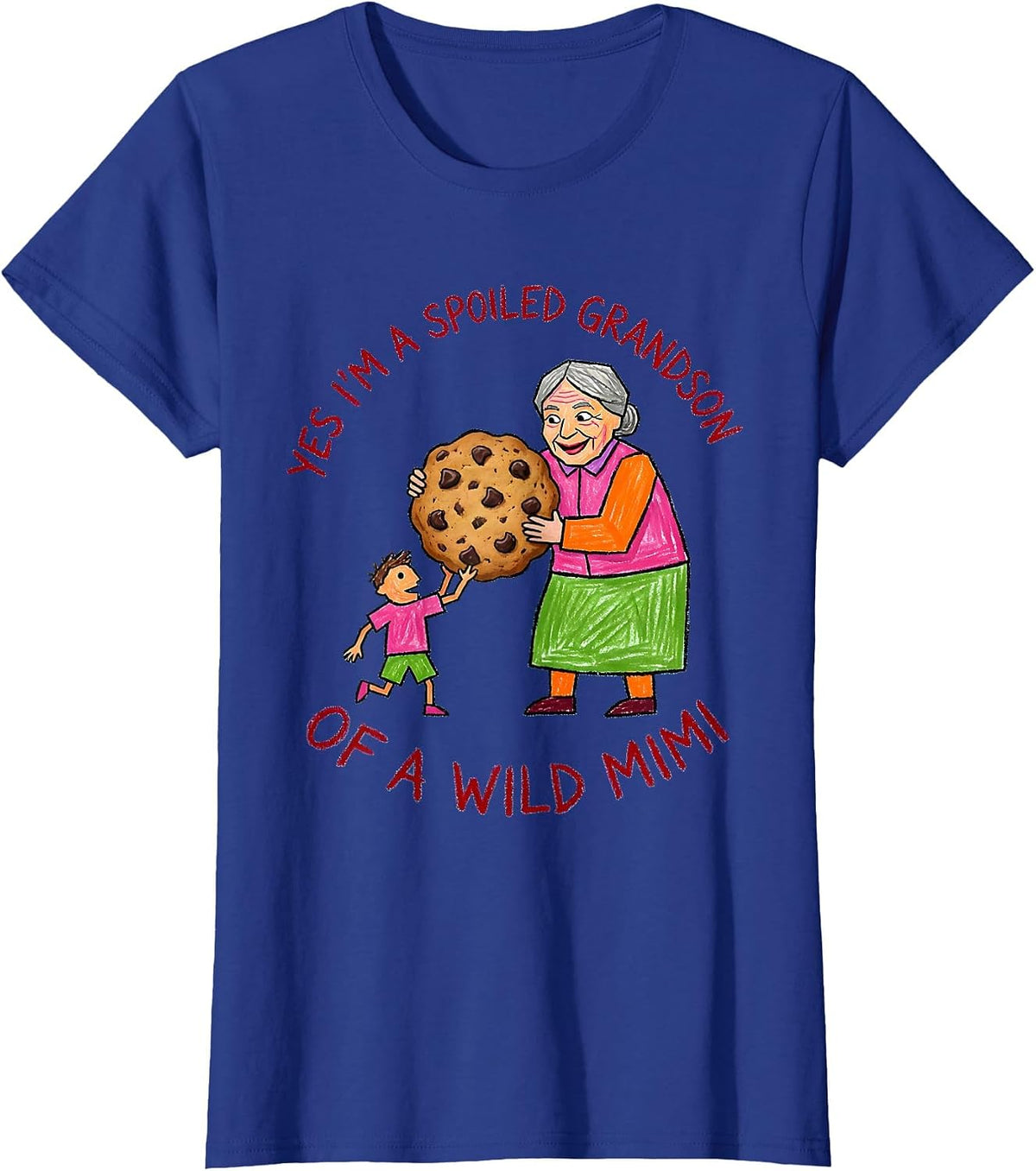 Women's Yes I'm A Spoiled Grandson Of A Wild Mimi Grandson T-Shirt - Royal Blue